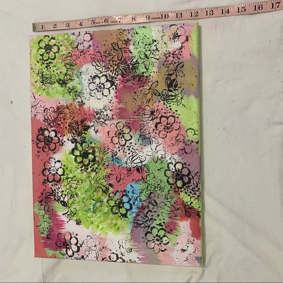 Abstract Floral Canvas Painting Original Acrylic - Picture 10 of 11